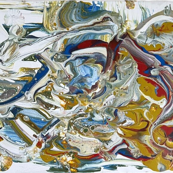 Original Abstract Acrylic Painting Title Tourist Map - Picture 3 of 9